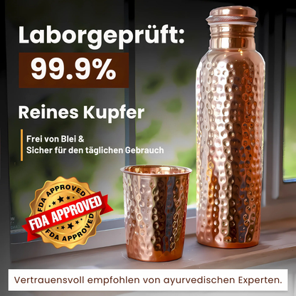 Reine Kupfer-Wasserflasche
