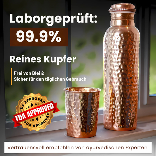 Reine Kupfer-Wasserflasche