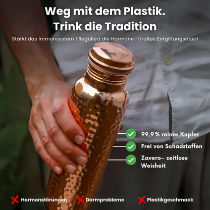 Reine Kupfer-Wasserflasche
